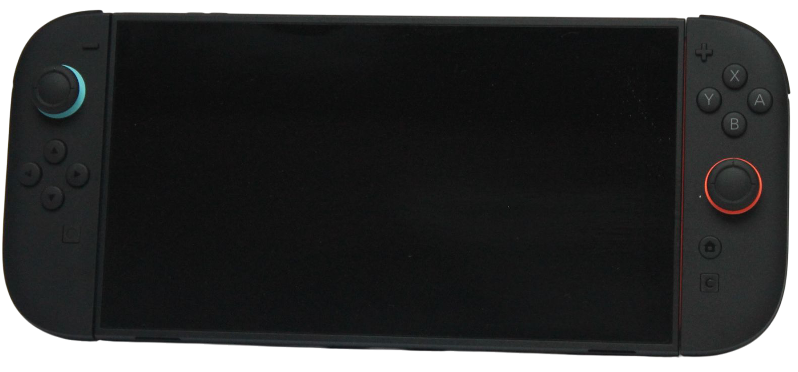 A Nintendo Switch 2 console shown in handheld mode against a plain background.