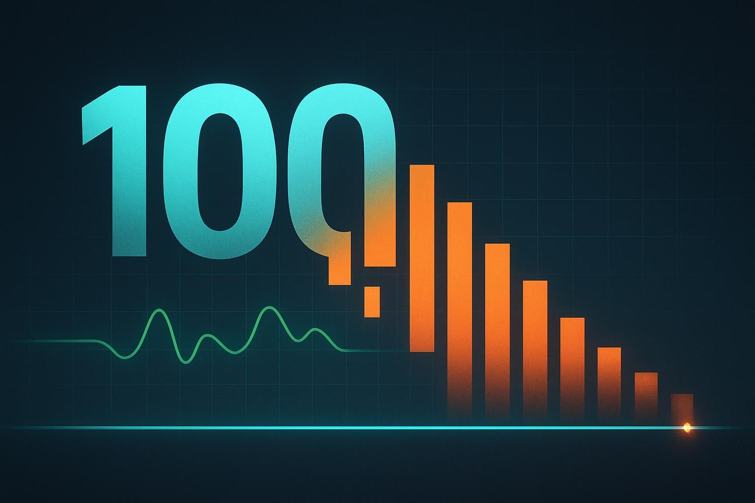 Illustration of a bold countdown number dissolving into falling bar-chart segments above a flat timeline, evoking a corporate restructuring deadline.